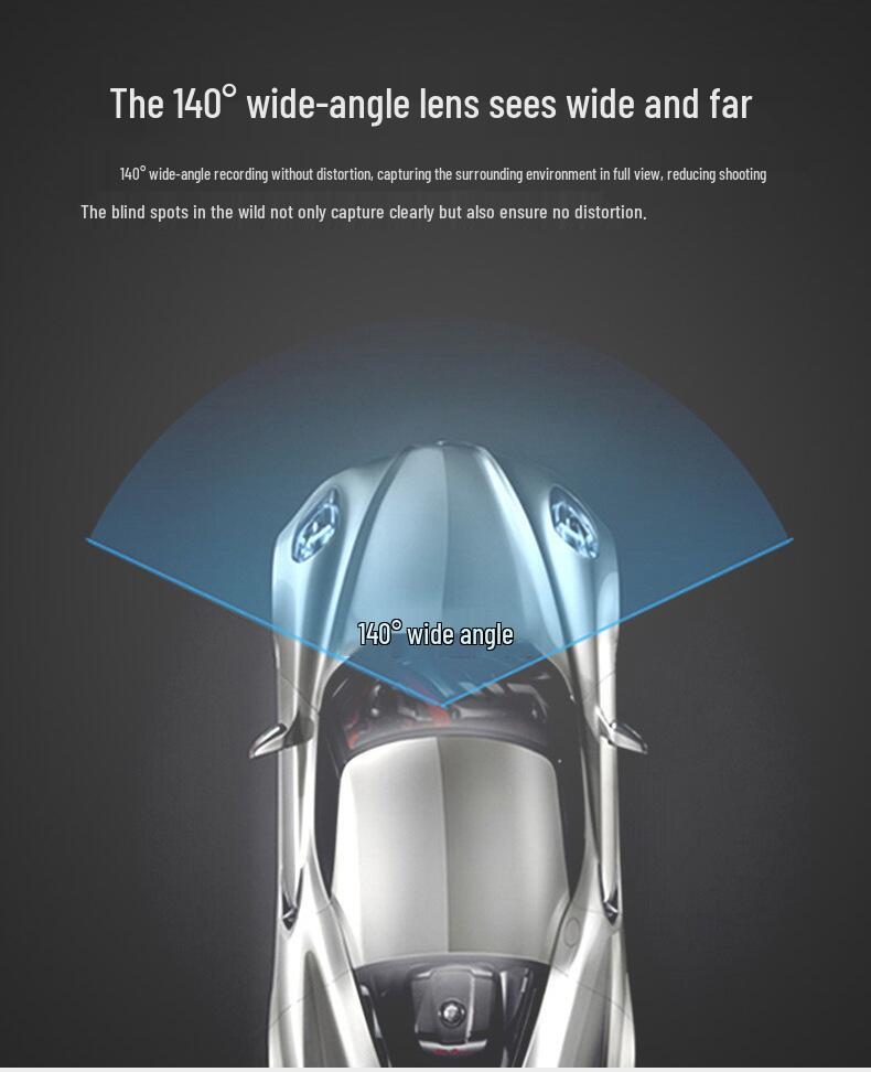 Dual Lens Dash Cam with Night Vision, 3" HD 1080P, WiFi, and Front & Rear Recording