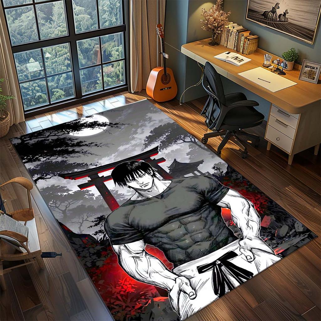 Jujutsu Kaisen Anime Polyester Rug Non Slip Carpet Living Room Bedroom Floor Mat Home Decor -QJY