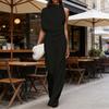 One Piece Jumpsuits for Women Casual Sleeveless Mock Neck Wide Leg Rompers Summer Ruched Vacation Outfits with Pockets