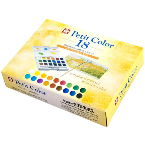 Sakura Crepas Paint Solid Watercolor Petit Color 18 Colors NCW-18