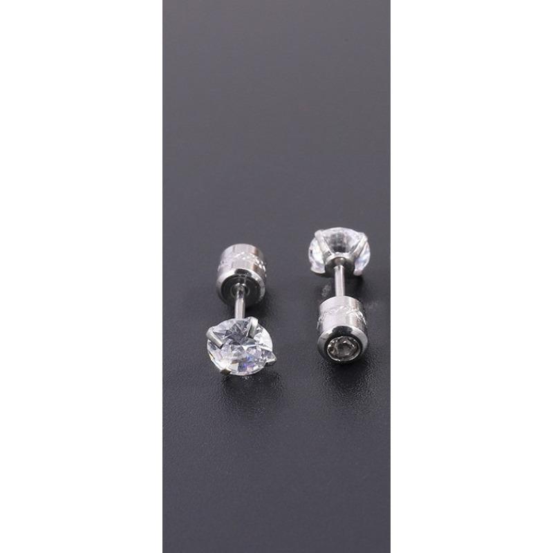 Stainless Steel Stud Earrings with Four-pronged Zirconia - Stylish and Simple, Perfect for Both Men and Women As Personalized Small Earrings.
