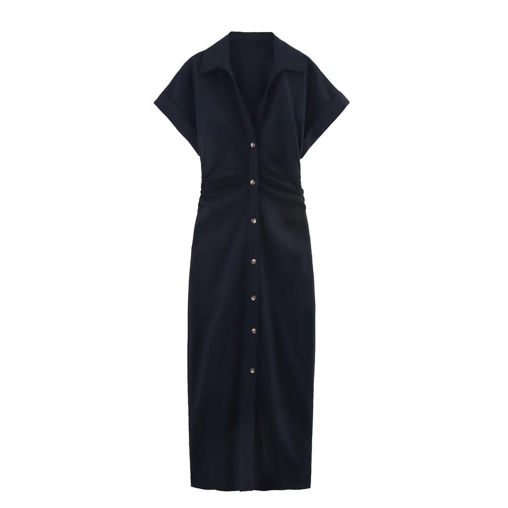 2025 Spring Women's European-American Style Linen Midi Dress