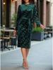 2025 Autumn/Winter Long-Sleeved Bodycon Midi Dress - Elegant Socialite Style 