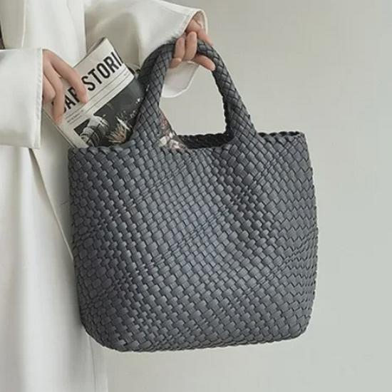 Geantă Tote și de Umăr Mare, Țesută Manual pentru Femei, 2024, cu Design Mamă și Copil