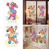 Cartoon Horse Chinese New Year Window Stickers Multicolor Zodiac Horse Year Blessing Decals Electrostatic Double Side