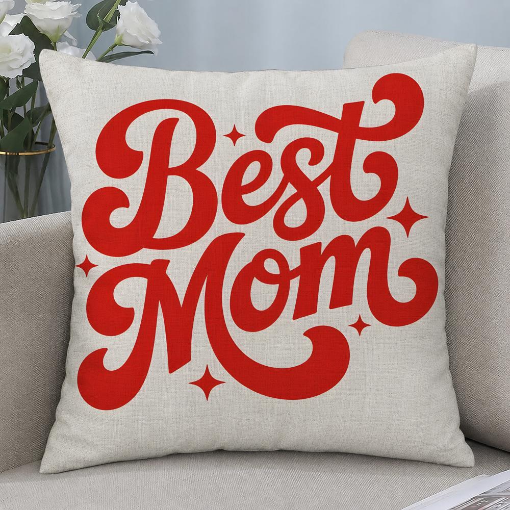 Holiday Mothers Day Cushion Cover Cushion Covers Natural Linen Breathable Sofa Bedroom Decor Pillowcase
