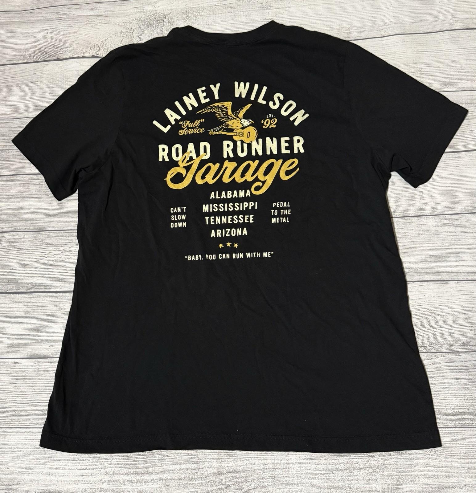 Lainey Wilson Bell Bottom Country Road Runner Garage Graphic T Shirt Size 2XL L