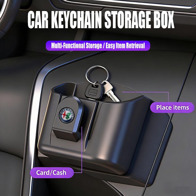 ZHA3 Business Black Car Multi-Purpose Storage Box For Alfa Romeo Giulietta GT 159 147 156 Mito Brera Giulia F1 Stelvio Valve Cap