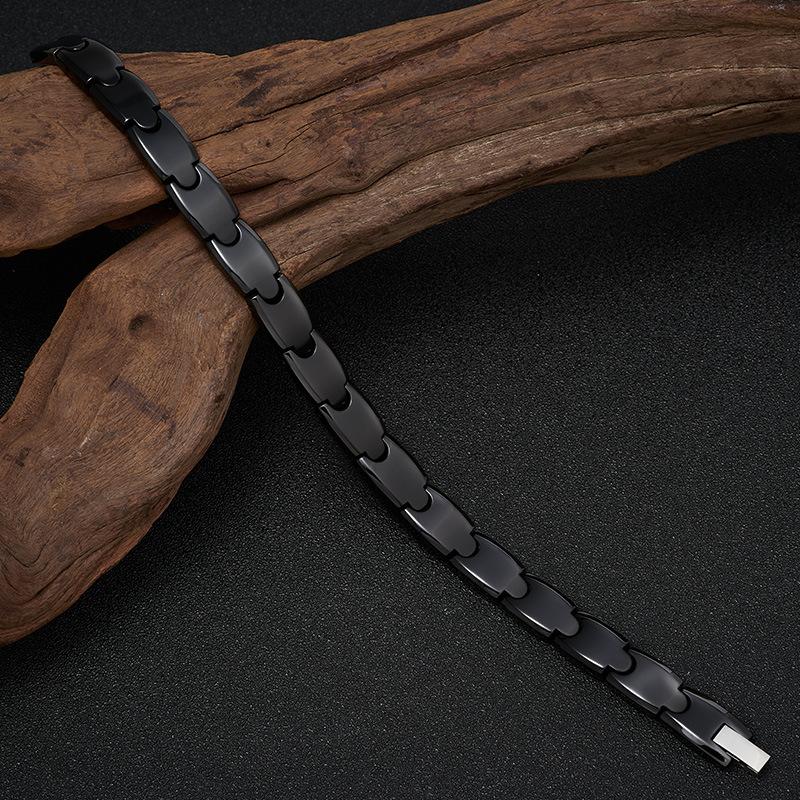 10mm Wide Bullet Head Black Ceramic Magnetic Bracelet Men Fashion Wristband Christmas Jewelry Gift Male Bracelets