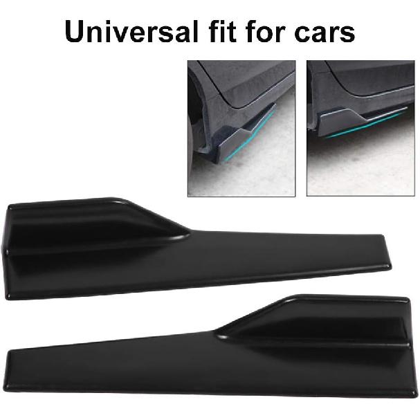 Acouto Universal Car Side Skirt Splitters, 2 pcs Car Universal Glossy Black Side Skirt Rocker Splitter Winglet Canard Diffuser, Decorative