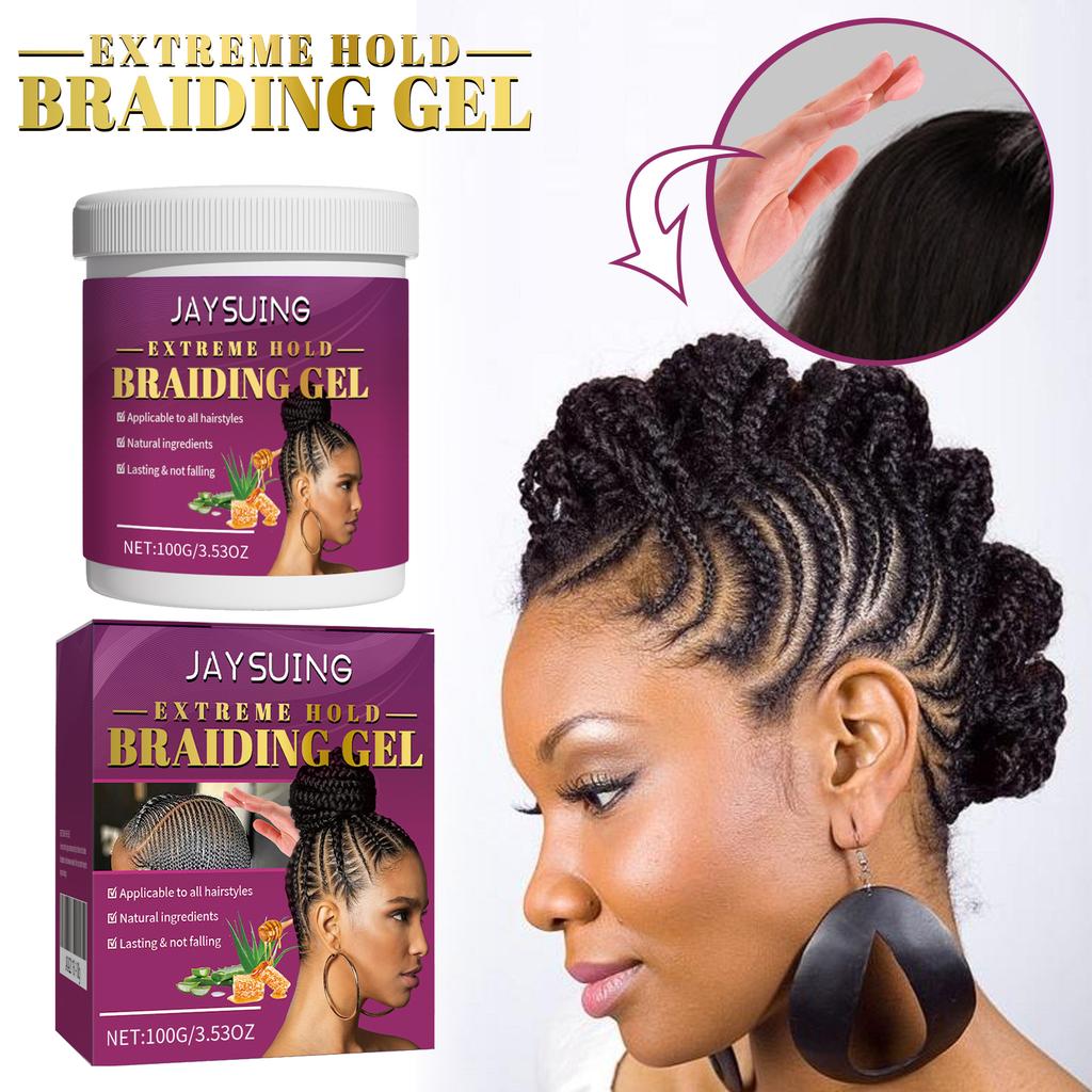 Styling Braiding Gel Wax Carbomer Long Lasting Strong Hold Pomade Anti-Frizz Smooth Hair Finishing Shaping Hair Edge Control
