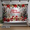 Christmas Tree and Gifts Tapestry, Festive Polyester Wall Decor for Indoor Outdoor Holiday Celebrations, Easy Hang Design