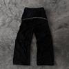 Tmavý design v evropském a americkém stylu, trendy zip, nepravidelné pánské a dámské retro kalhoty s rovnými nohavicemi