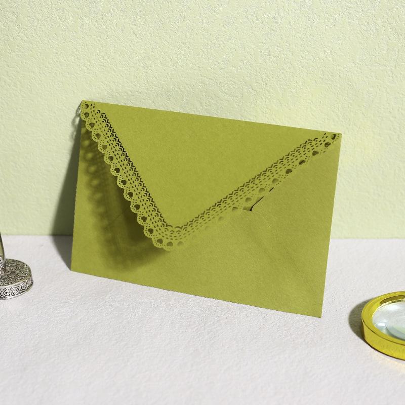 Colorful Laser-Cut Lace Triangular Invitation Card for Weddings and Birthdays