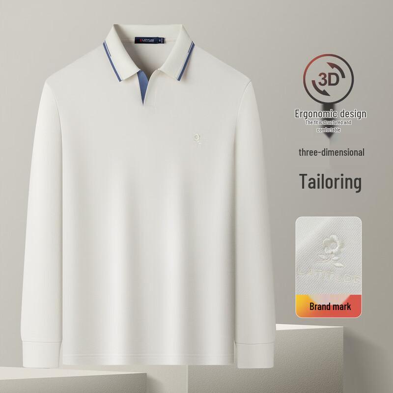 MONTAGUT Men's Antibacterial Silk Blend Long-Sleeve Polo Shirt
