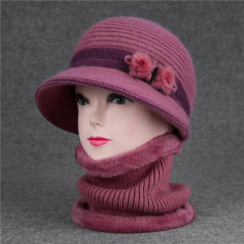 Winter Mother Hat Female Warm Versatile Grandma Basin Hat Velvet Cycling Cold Bucket Hat