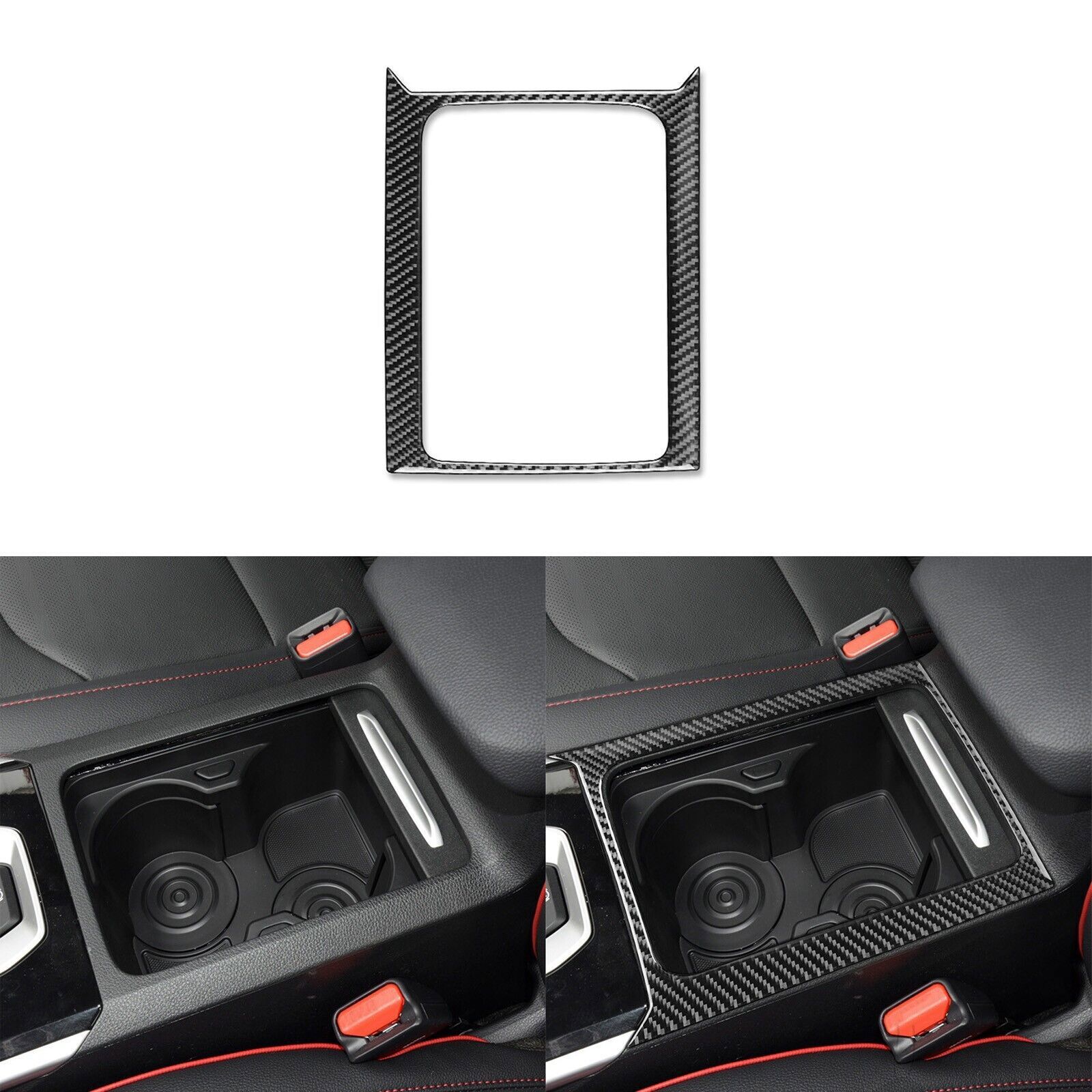 Carbon Fiber Center Console Water Cup Holder Cover For Kia Forte Cerato K3 19-21