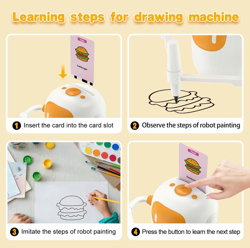 Smart Blue Children's Drawing Robot: Educational Enlightenment Toy with Pen Holder & Card Slot