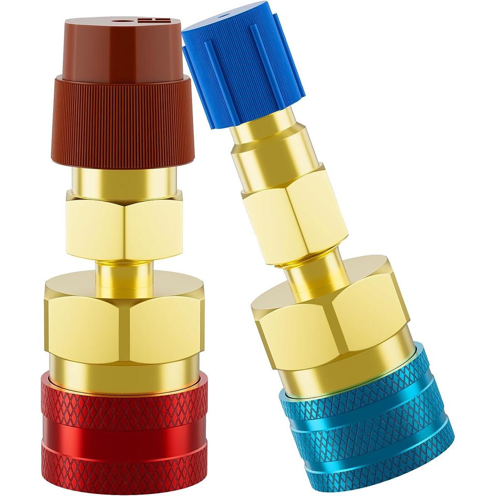 R1234yf To R134a Quick Coupler Adapter High Low Side Connector Conversion for R1234yf Refrigerant System Charging Hose Fitting