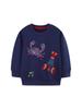 Autumn Boys' European Style Embroidered Hoodie - Knitted Cotton Toddler Sweatshirt