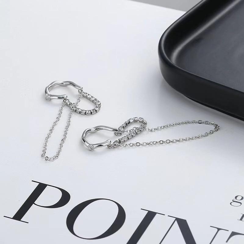 1PCS Fashionable And Exquisite Zircon Chain Tassel Ear Bone Clip Neutral And Simple Ear Hole Free Earrings Party Jewelry Gift