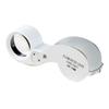 40X Metal Illuminated Jewelry Loop- Magnifier Pocket Folding Magnifying Glass Jewelers Eye Loupe for W/ LED & Keychain H