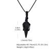 Natural Stone Pointed Necklace for Men,Adjustable Black Rope Healing Gemstone Pendant,Stylish Ethnic Cowboy Style Jewelry Gift