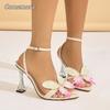 Women's Fashion High Heeled Sandals Open Toe Butterfly Ankle Strap Elegant Party Dress Shoes Heels for Ladies Sandalias De Mujer