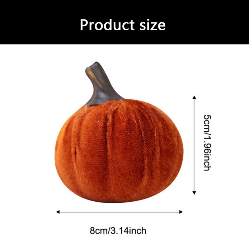 Velvety Pumpkin Decoration Fall Harvest Festival Home Office Display Accessories Dinning Table Centerpieces