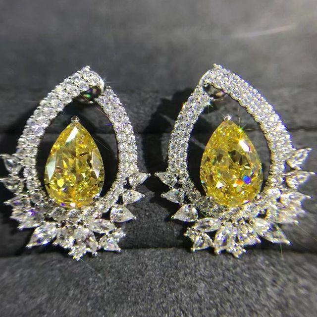 

Серьги-гвоздики из стерлингового серебра 925 пробы с грушей 4 карата Vvs с белым сапфиром и синтетическим муассанитом для женщин, креативный подарок