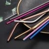 9Pcs Reusable Coloful Straw Set 304 Stainless Steel Straw Straight Bent Drinking Straw With Cleaning Brush Home Bar Accessory