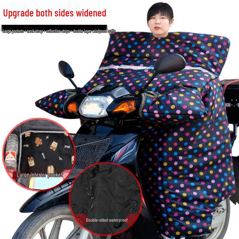Bent Beam Motorcycle Windshield Fleece-Lined Waterproof Knee Pads - Warm, Thickened, Cold-Proof, Four Seasons Use.