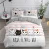 Cartoon Bedding Set Cute Cats Printed 3D Duvet Cover Set Twin Full Queen King Double Size Pillowcase Bedclothes 2/3pcs for Kids