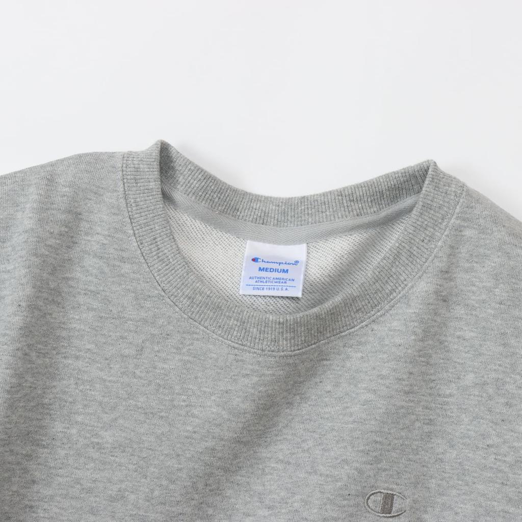 Champion Basic Long Sleeve Fleece Crew Neck Sweatshirt with Embroidered Oxford Size XL Women's Logo, Gray, (CW-Y018)