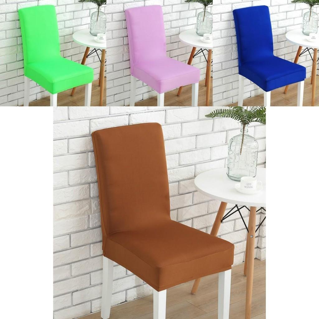Soft Chair Cover Solid Color Elastic Slipcovers For Dining Room