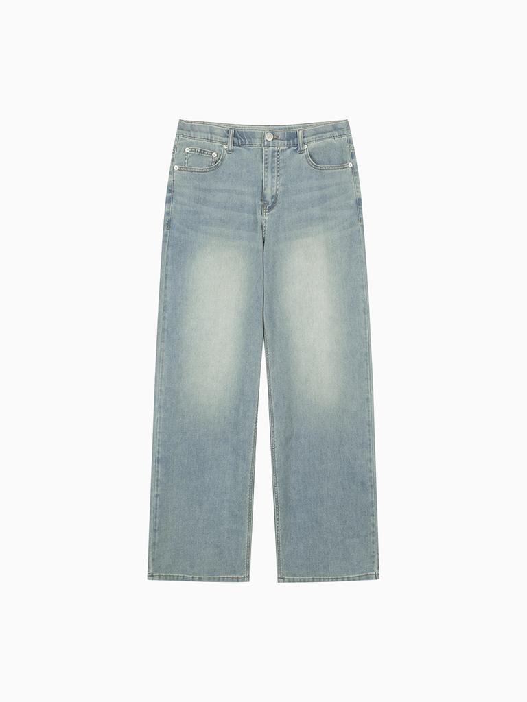 HANGTEN Men'S Elastic Waist Ultra Soft Wide Denim Pants_295(10570-055-404-10)
