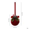 Christmas Bell Decorative Pendant,Christmas Indoor Wall Decoration With Needles,wine Red Christmas Flocking Bells,Christmas Tree Decorations,