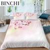 Erik Çiçeği Nevresim Takımı King Pembe Çiçekli Kız Çocuklar İçin Mikrofiber Dallı Baskılı Yatak Örtüsü Takımı