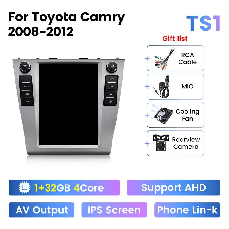 Android 2 Din Car Radio for Toyota Camry 6 XV 40 50 2006 2007 2008 2011 2012 for Tesla Style Carplay Multimedia Player Autoraido