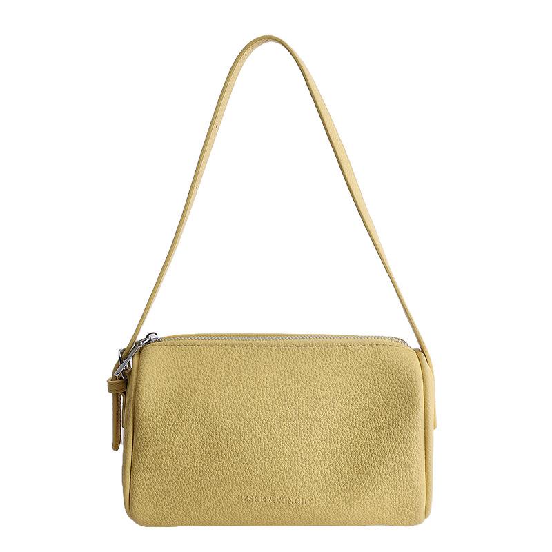 

Small Pencil Bags Fashi Designer Women s Handbag Cylindrical Bag Luxury Minimalist Ladies Bag Retro European Style Zipper жовтий