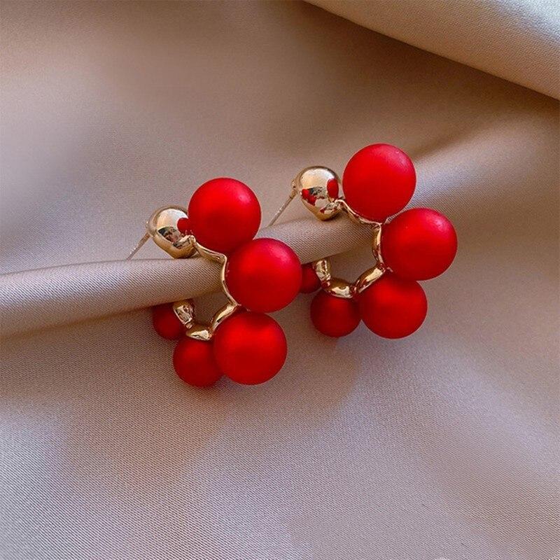 Imitation Pearl Earrings For Women 2023 Trending Round Stud Earrings For Wedding Party Elegant Jewelry Fashion Accessories