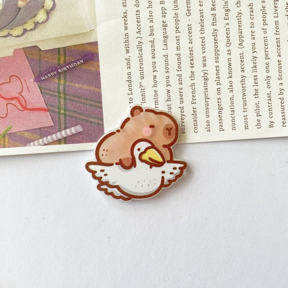 Cartoon Cute Capybara Brooch Clothes Accessories Animals Brooch Cute Bag Pin  Kids