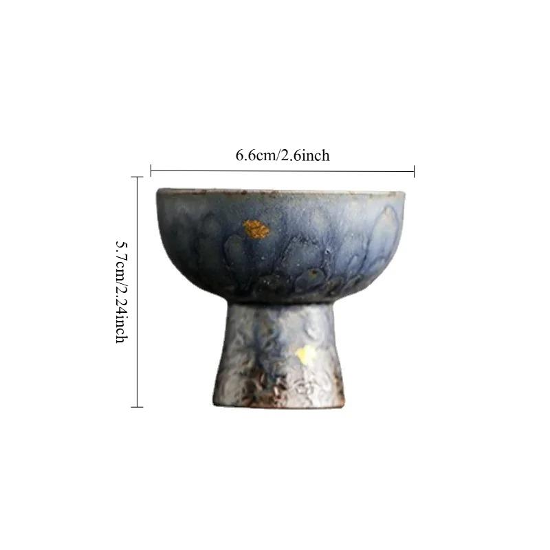 Prázdný Zhai Starý Kameninový Pohár Stříbrem Zlacený Vysoká Patka Mistrovský Pohár Bronzová Glazura Keramický Čajový Servis Čajový Šálek Jediný Šálek Čajová Miska