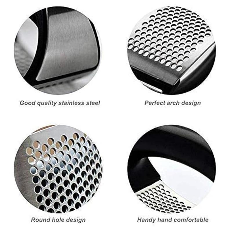 High-Efficiency Stainless Steel Garlic Press – Manual Mincer for Effortless Garlic Crushing and Vegetable Chopping