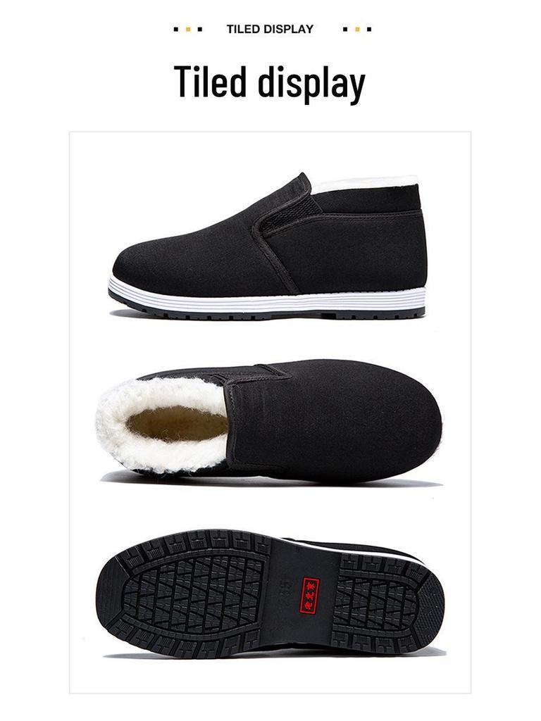 Herren Winter High-Top Samtgefüttert Rutschfest Baumwollschuhe