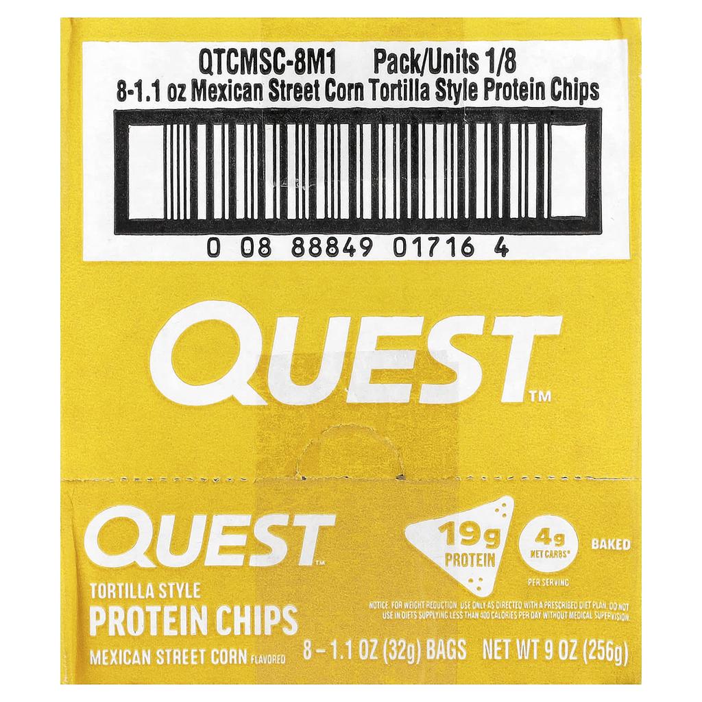 Quest Nutrition, Tortilla-style Protein Chips, Mexican Street Corn, 8 Packs, 32g (1.1oz) Each