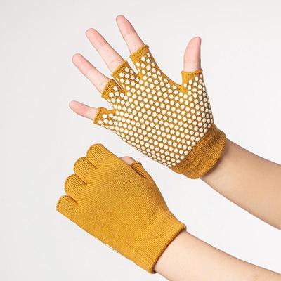 Yoga Cotton Fingerless Gloves: Non-Slip, Elastic, Sweat-Absorbent, Short Sport Training.