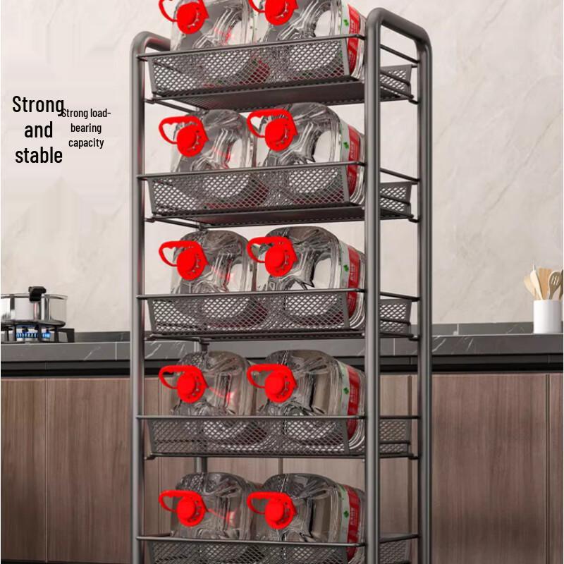 Movable Kitchen Storage Shelf with Baskets