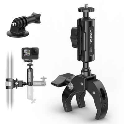 Ulanzi R105 Super Clamp New Rotating Metal Camera Integrated Camera Holder with and Motorcycle Clip GoPro Action Camera Action LCD Mirrorless Digital