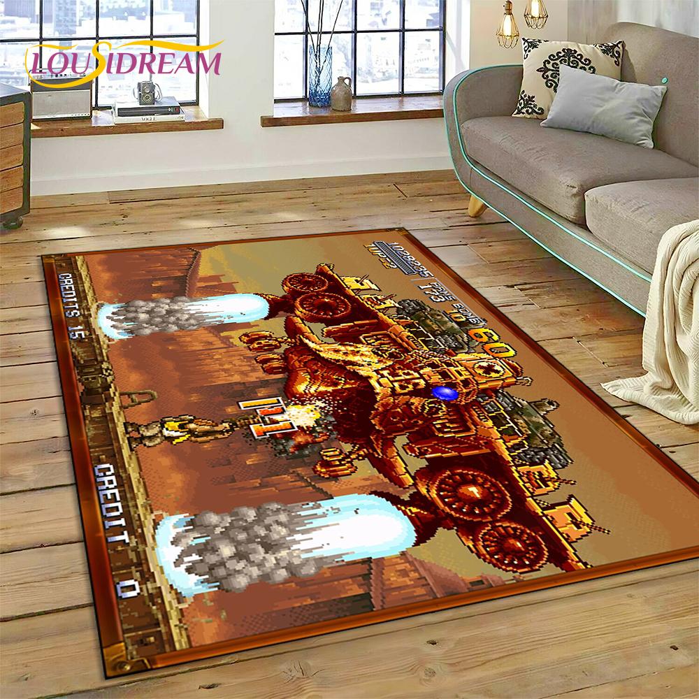 Metal Slug Retro Game Cartoon Customized Rug Carpet for Living Room Bedroom Decor,Non-slip Decoration for Sofa Doormat Gift Kid